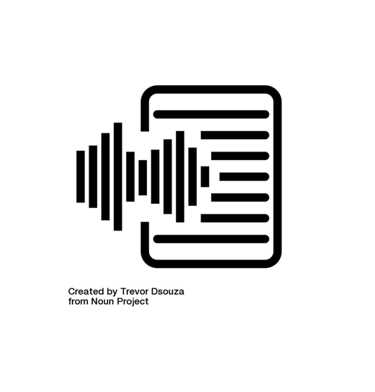 Speech to text by Trevor Dsouza from <a href="https://thenounproject.com/browse/icons/term/speech-to-text/" target="_blank" title="Speech to text Icons">Noun Project</a> (CC BY 3.0)